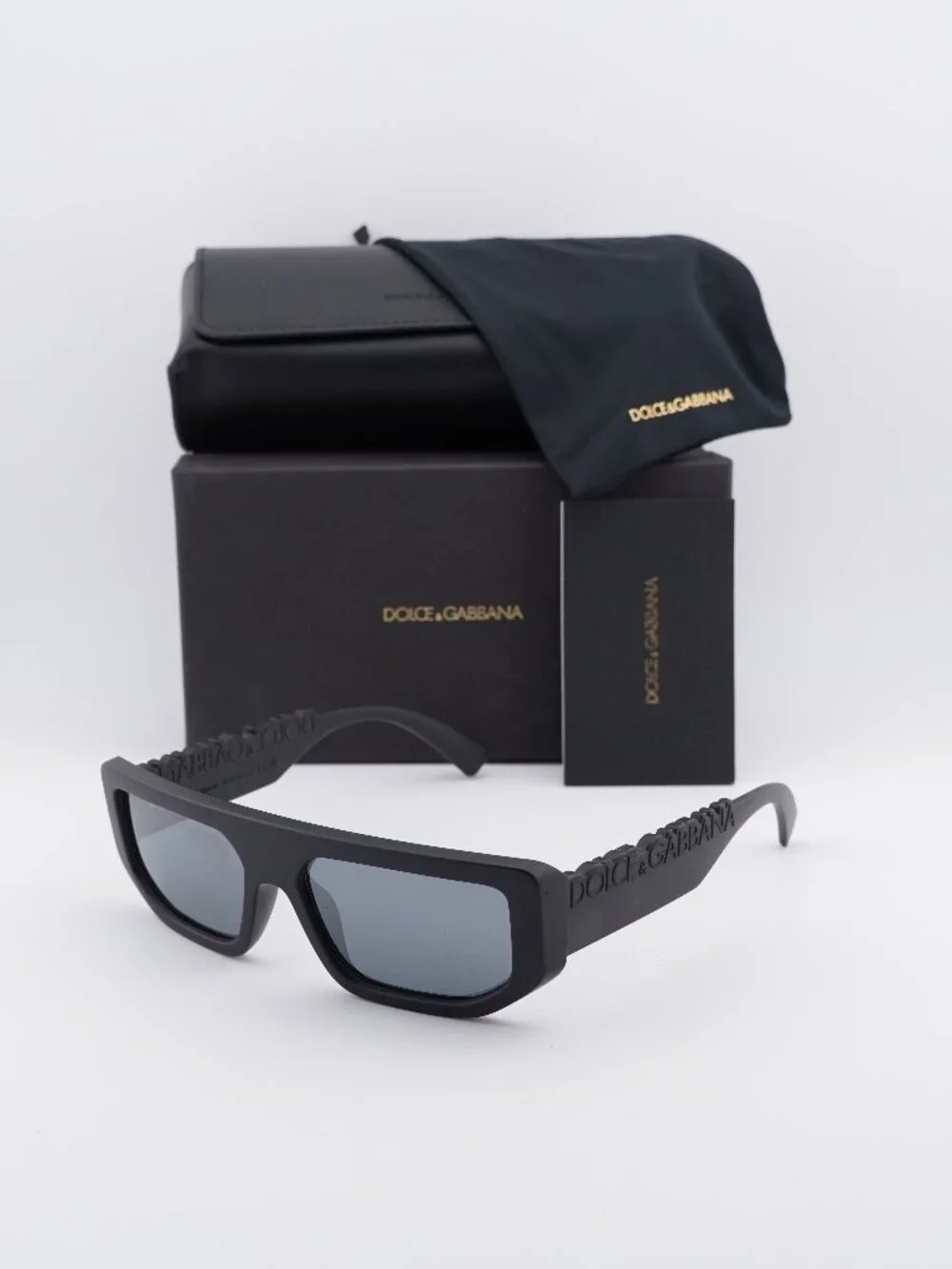 Dolce & Gabbana DG6203 25256G Rectangle Sunglasses - Black / Grey
